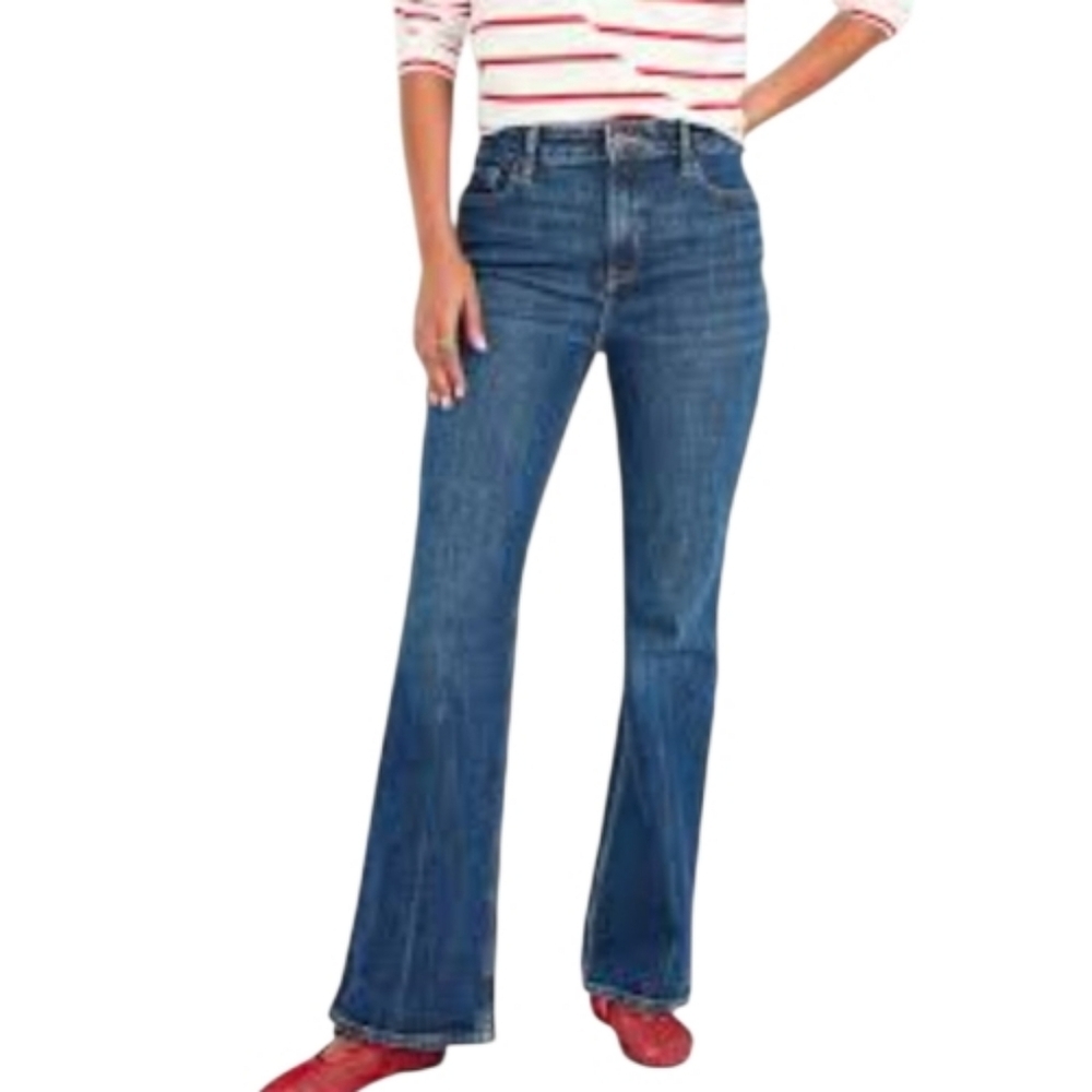 Old Navy Blue Higher High Rise‎ Flare Denim Jeans Size 10 Petite